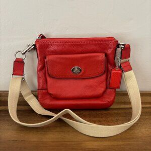 Coach Park Swingback Red Leather Crossbody